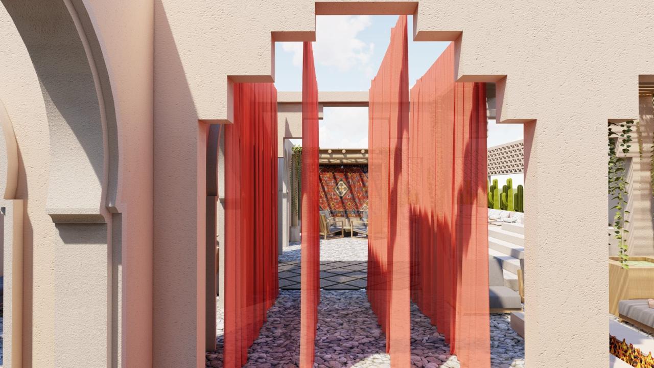 Hydrotherapy pool with mosaic tile detailing